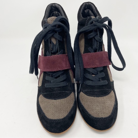 Ash Limited Bowie Wedge Sneaker Suede - Worn once - Size 40 Black Burgundy - Picture 4 of 10
